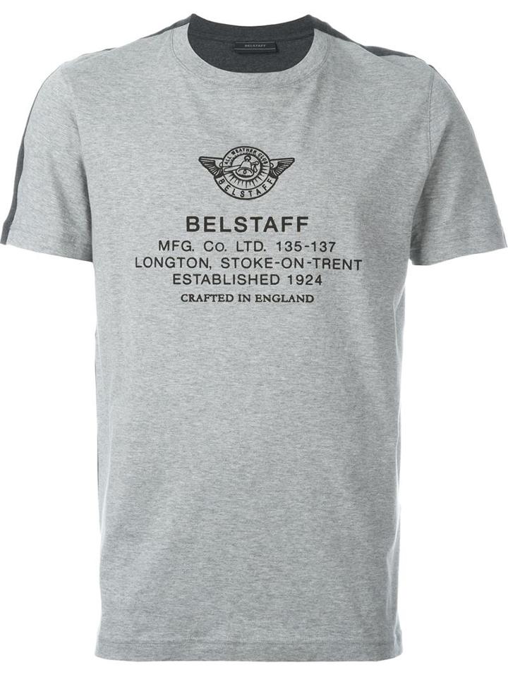 Belstaff Contrast Logo T-shirt, Men's, Size: Small, Grey, Cotton