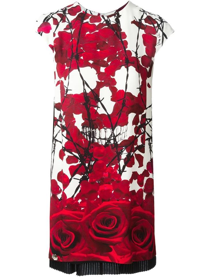 Philipp Plein Rose Print Dress