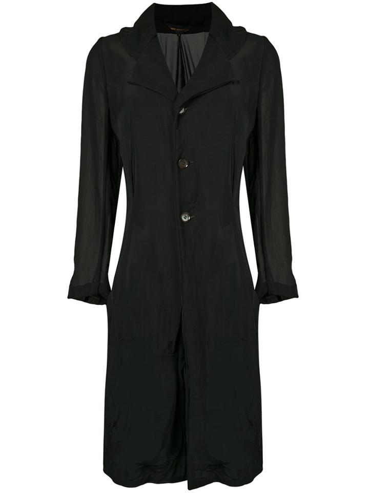 Comme Des Garçons Vintage Buttoned Fitted Coat - Black