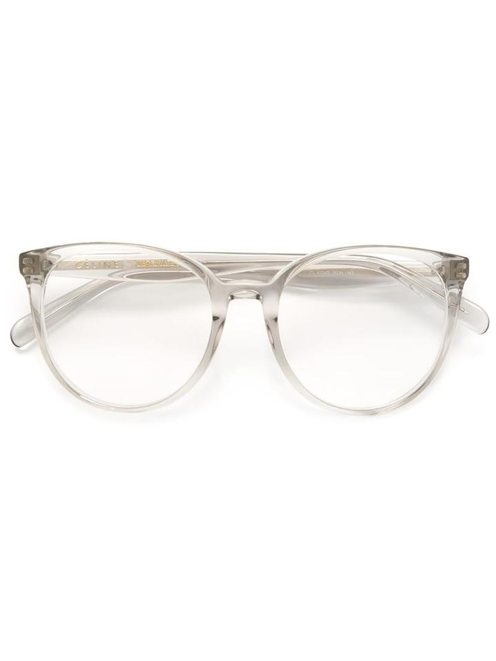 Céline Eyewear - Round Frame Glasses - Women - Acetate - One Size, Grey, Acetate
