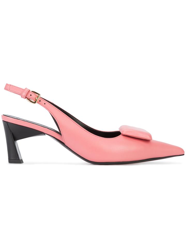 Marni Pointed Button Detail Pumps - Pink & Purple
