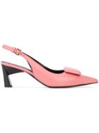Marni Pointed Button Detail Pumps - Pink & Purple