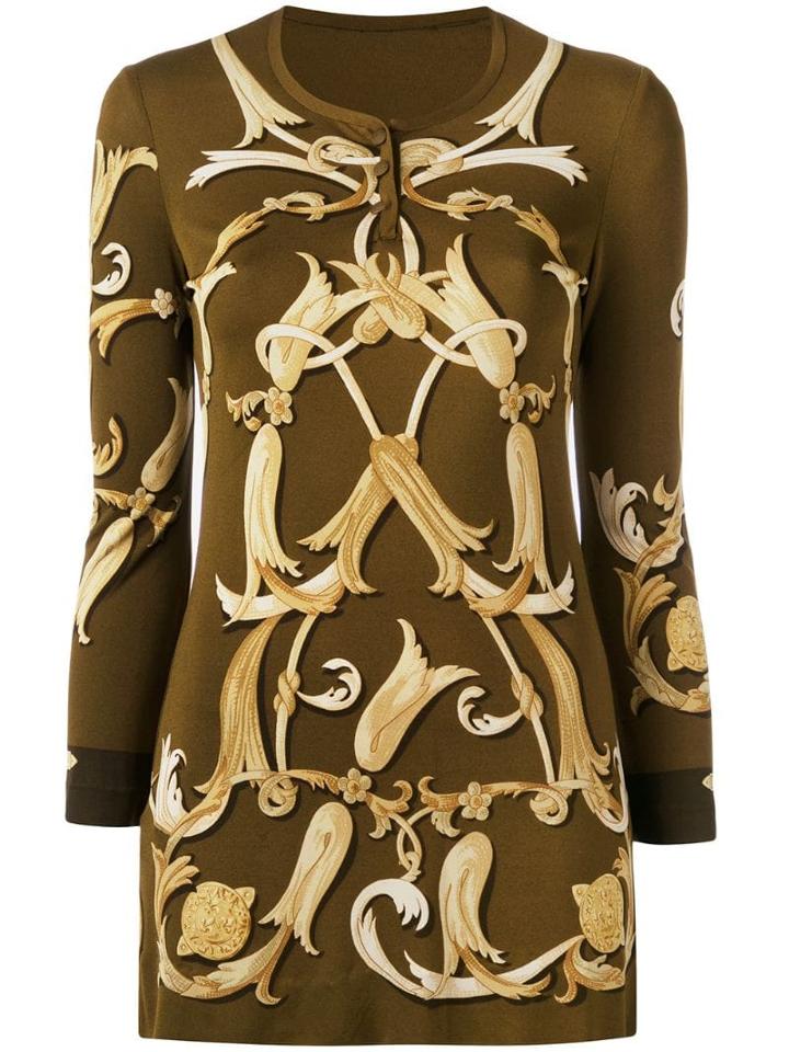 Hermès Pre-owned Long Printed Blouse - Brown