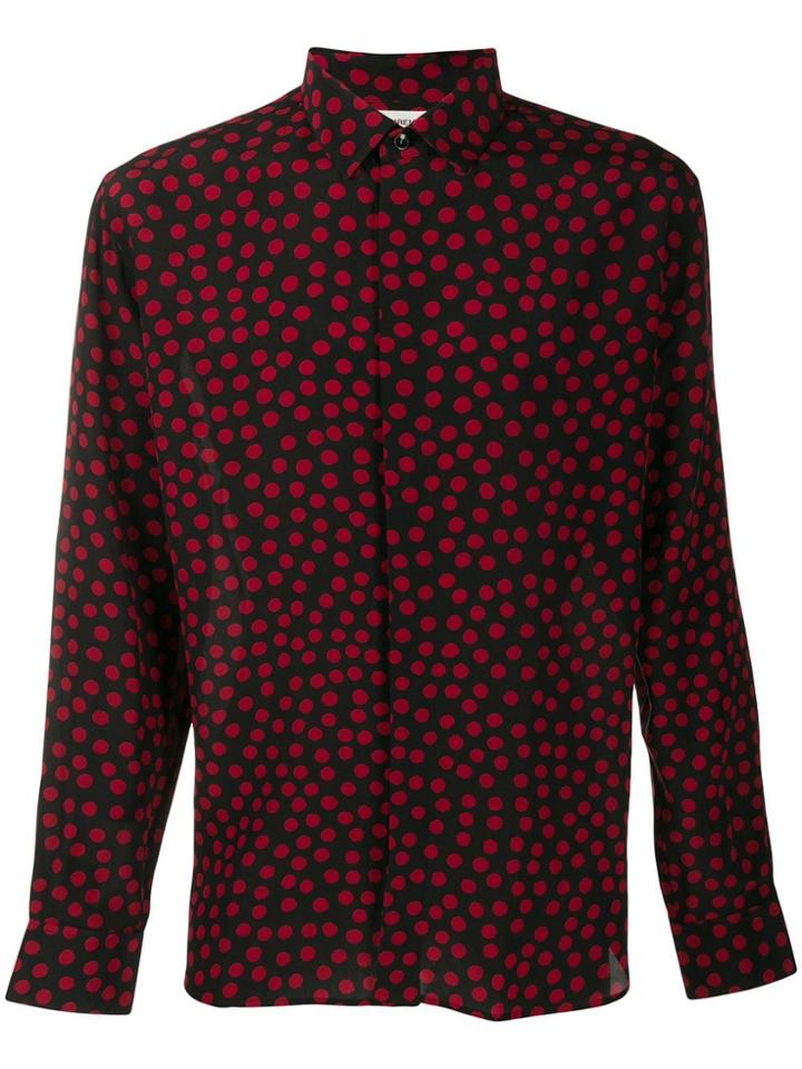 Saint Laurent Polka Dot Printed Shirt - Black