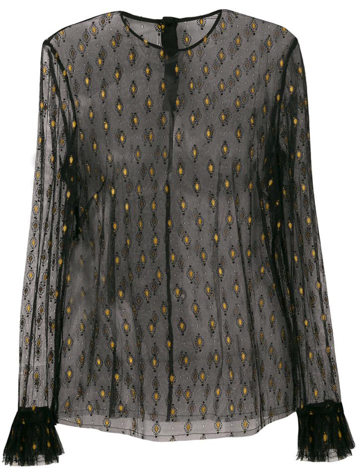 Philosophy Di Lorenzo Serafini Sheer Embroidered Top - Black