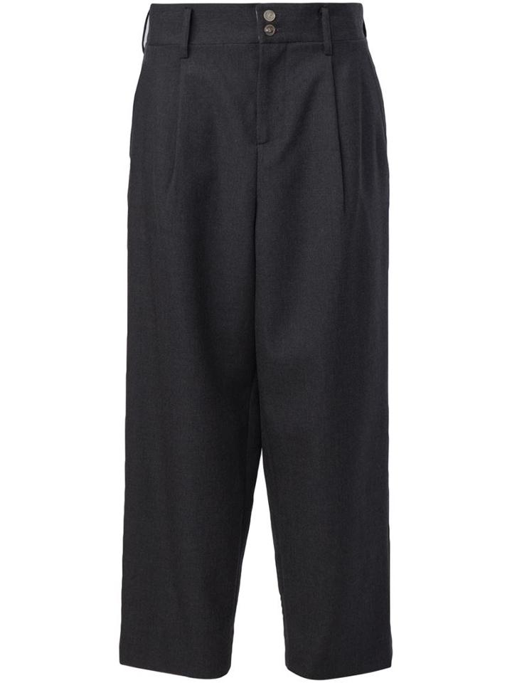 Digawel Cropped Wide-leg Trousers, Men's, Size: 3, Grey, Cupro/wool
