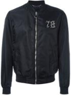 Philipp Plein Seventy-eight Bomber Jacket, Men's, Size: M, Black, Polyamide