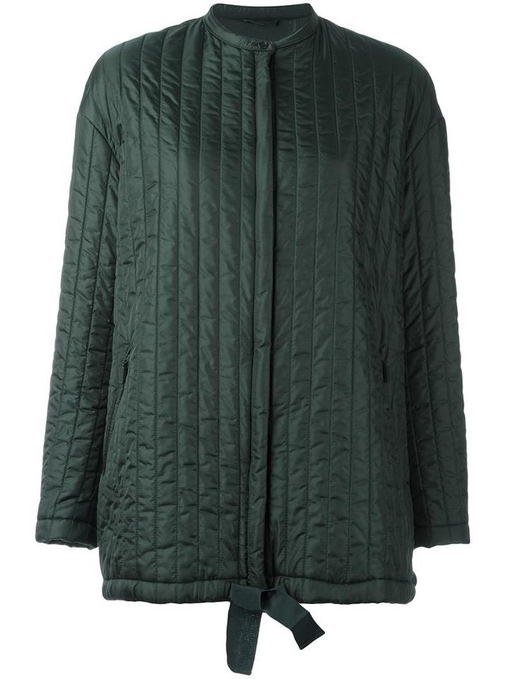 Aspesi Drawstring Concealed Fastening Coat, Women's, Size: Large, Green, Polyamide/polyester