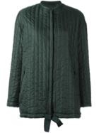 Aspesi Drawstring Concealed Fastening Coat, Women's, Size: Large, Green, Polyamide/polyester