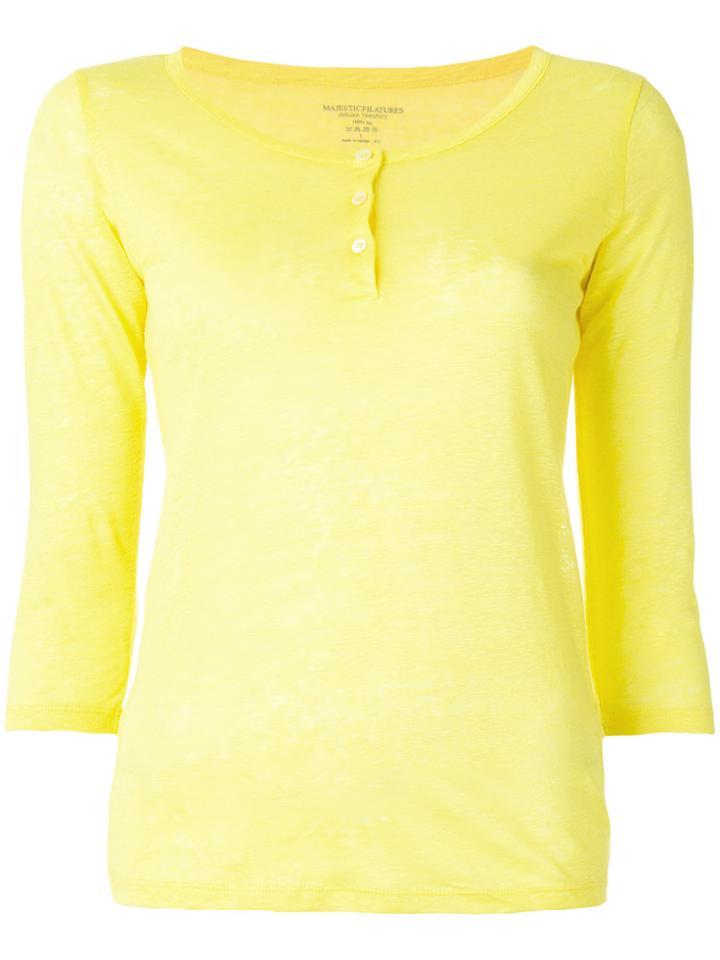 Majestic Filatures Henley Longsleeved T-shirt - Yellow & Orange