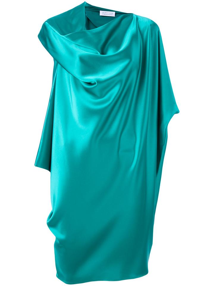 Gianluca Capannolo Draped Dress, Women's, Size: 46, Green, Triacetate/polyester