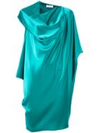 Gianluca Capannolo Draped Dress, Women's, Size: 46, Green, Triacetate/polyester