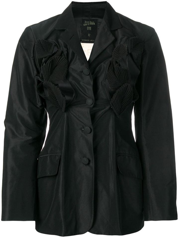 Jean Paul Gaultier Vintage 1991 Leaf Appliqué Jacket - Black