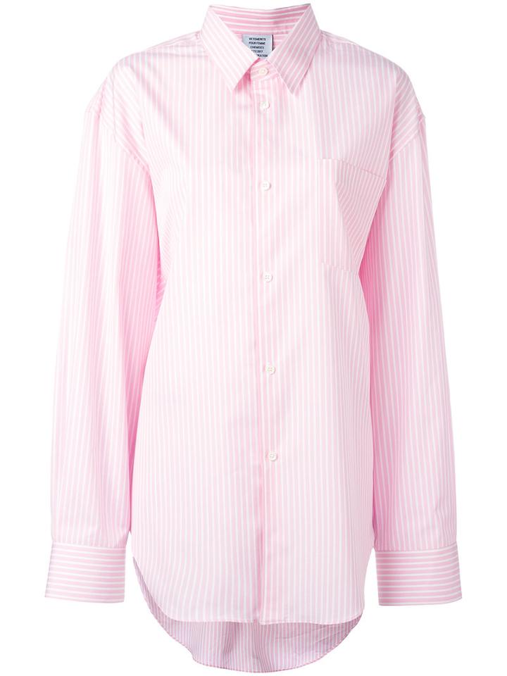 Vetements - 'vetements X Comme Des Garçons' Oversized Shirt - Women - Cotton - Xs, Women's, Pink/purple, Cotton