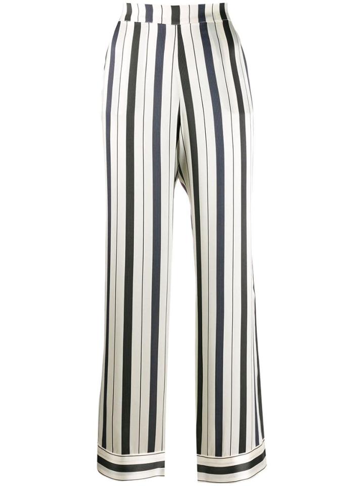Asceno Striped Straight-leg Trousers - White