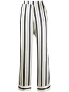 Asceno Striped Straight-leg Trousers - White