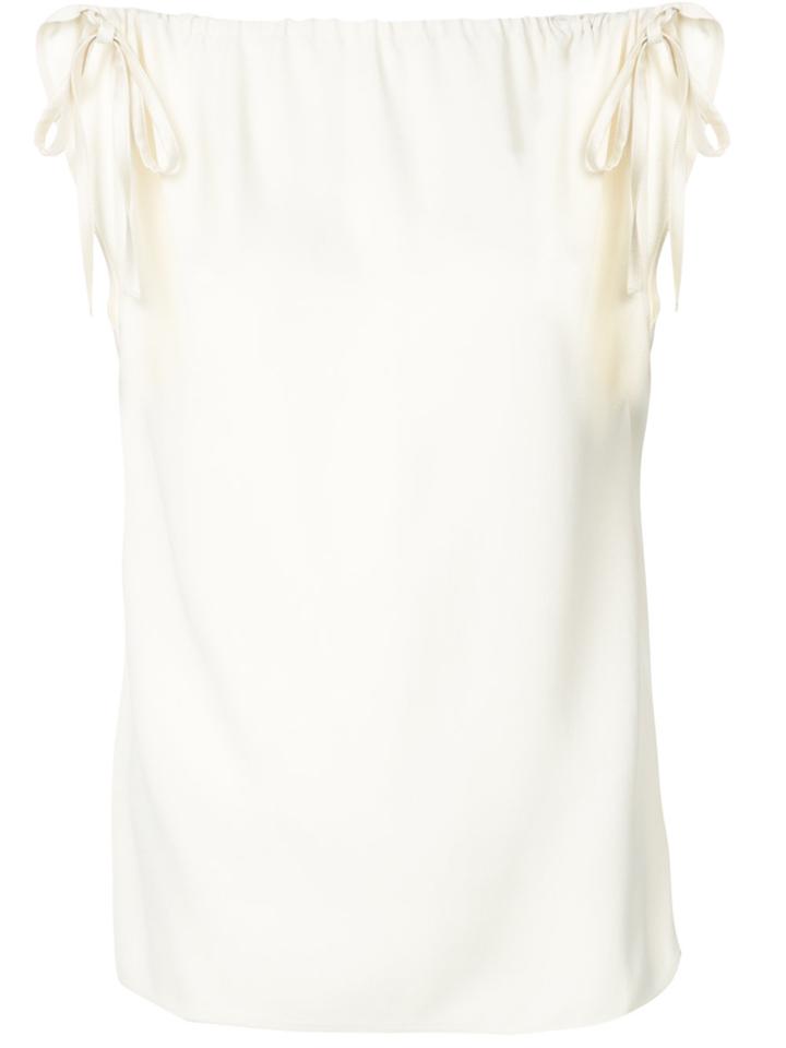 Red Valentino Drawstring Neck Top - White