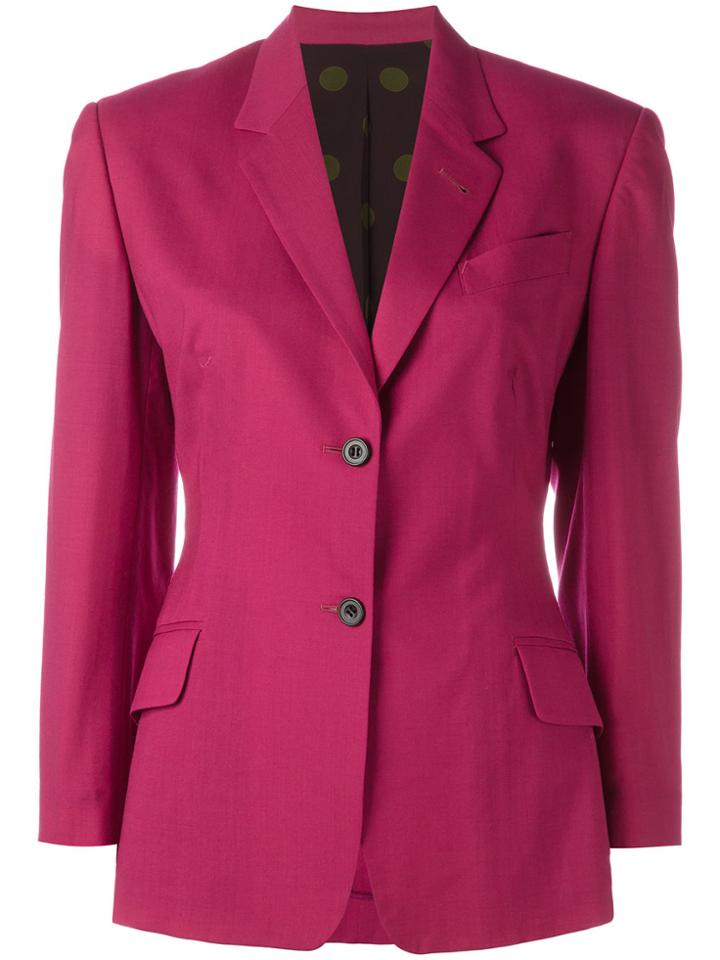 Jean Paul Gaultier Vintage Dot Print Lined Blazer - Pink & Purple