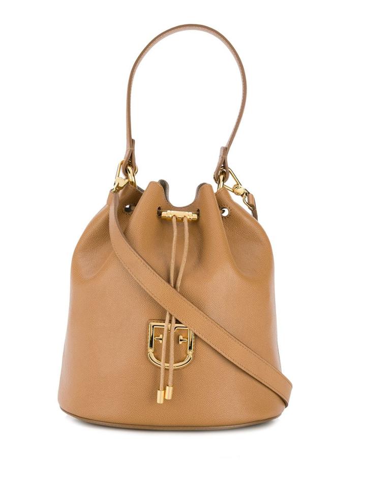 Furla Pebbled Drawstring Bucket Bag - Neutrals