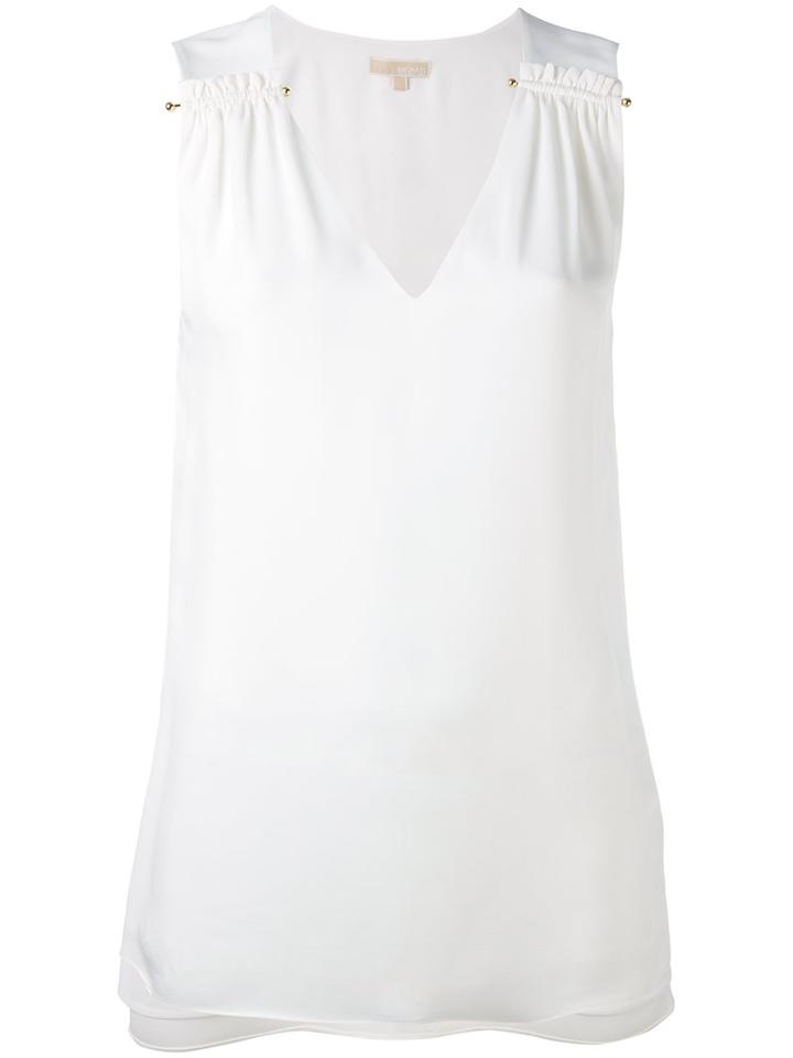 Michael Michael Kors - V-neck Top - Women - Silk - S, White, Silk