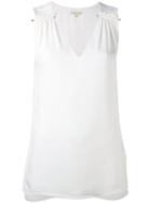 Michael Michael Kors - V-neck Top - Women - Silk - S, White, Silk