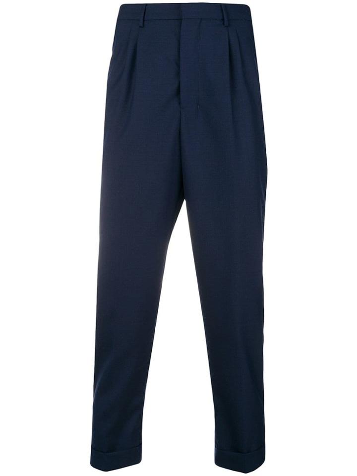 Ami Alexandre Mattiussi Cropped Tapered Trousers - Blue