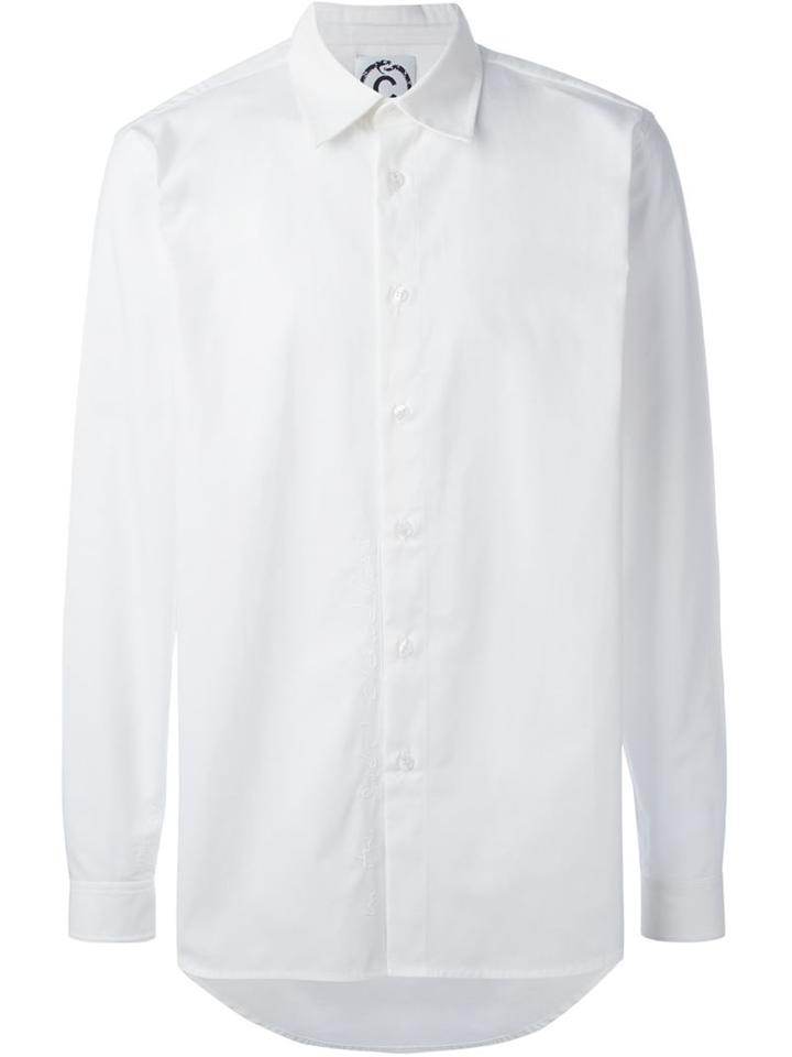 House Of Voltaire Christopher Shannon & Leslie Winer Embroidered Shirt, Men's, Size: Medium, White, Cotton