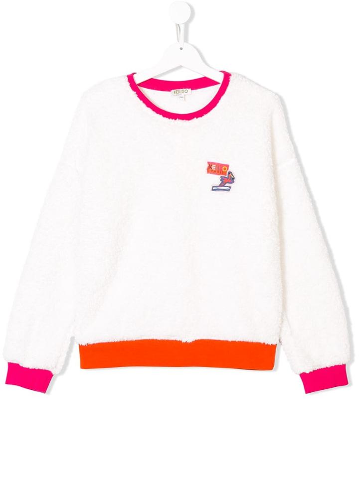 Kenzo Kids Contrast Patch Jumper - White