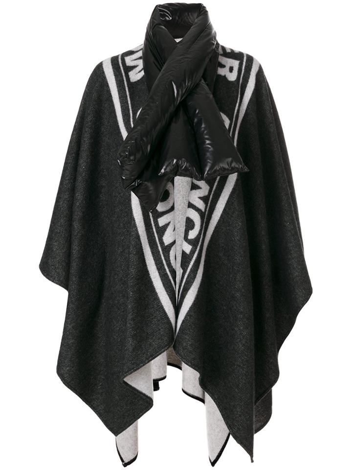 Moncler Oversized Padded Collar Cape - Black