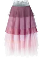 Daizy Shely Layered Pleated Skirt, Women's, Size: 42, Pink/purple, Polyamide