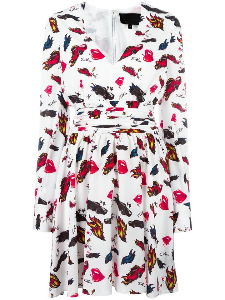 Philipp Plein Markab Dress, Women's, Size: Xl, White, Polyester/acetate