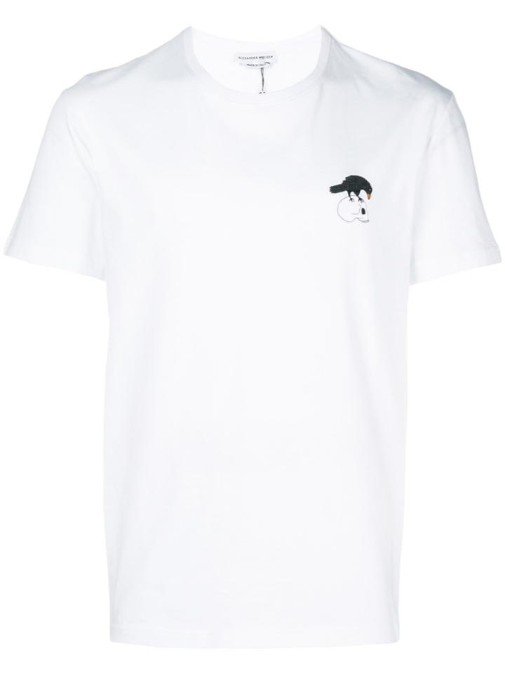 Alexander Mcqueen Crow And Skull T-shirt - White