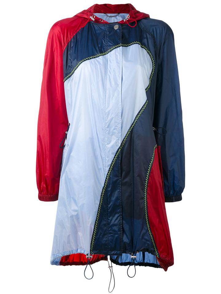 Versace - Colourblock Hooded Coat - Women - Polyamide - 42, Blue, Polyamide