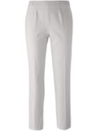 Piazza Sempione Slim Fit Cropped Trousers, Women's, Size: 40, Grey, Cotton/spandex/elastane