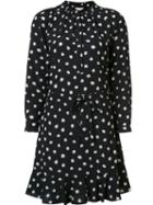 Rebecca Taylor Drawstring Detail Longsleeved Dress, Women's, Size: 8, Black, Polyester/silk/spandex/elastane