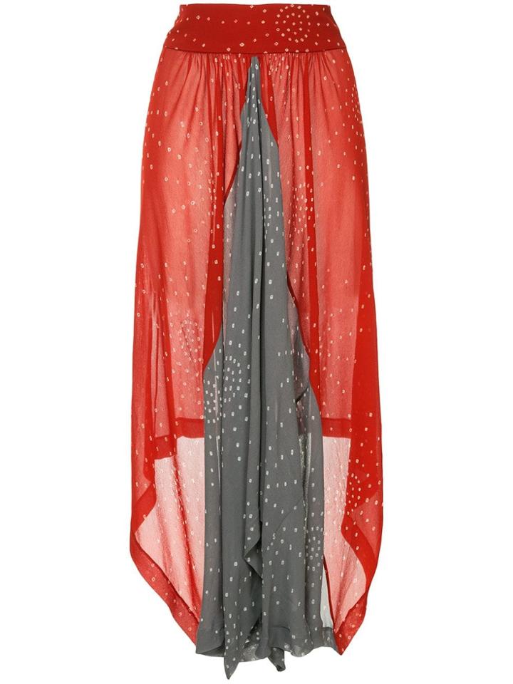 Kitx Spliced Midi Skirt - Red