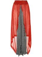 Kitx Spliced Midi Skirt - Red