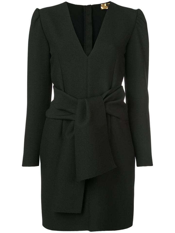 Msgm Tie Waist Dress - Black