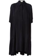 Lanvin Frilled Hem Shirt Dress, Women's, Size: 36, Blue, Polyester