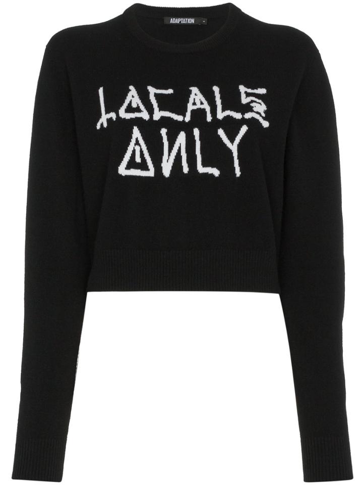 Adaptation Locals Only Crop Cashmere Sweatshirt - Black