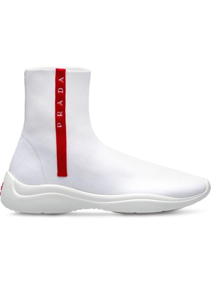 Prada Fabric High-top Sneakers - White