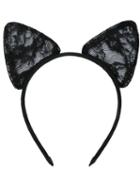 Maison Close Lace Cat Ear Headband, Women's, Black, Cotton