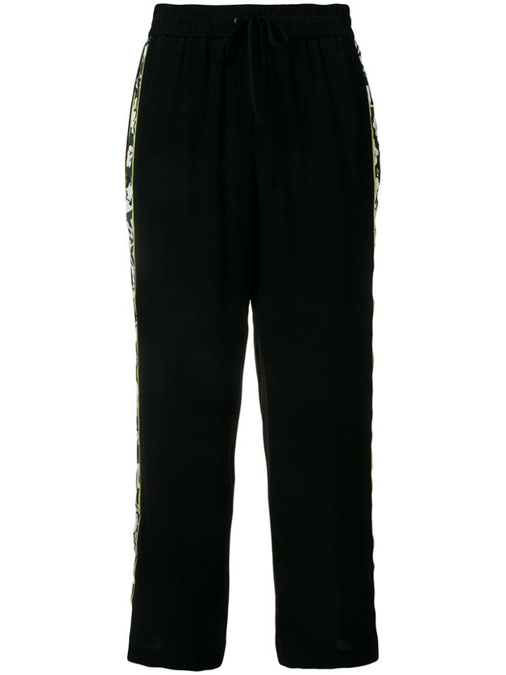 Iceberg Side Floral Stripe Track Pants - Black