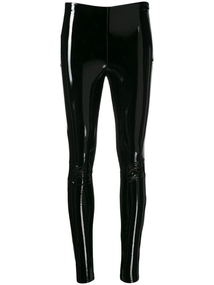 Karl Lagerfeld Varnished Finish Leggings - Black