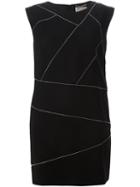 Saint Laurent Crystal Seam Mini Dress, Women's, Size: 40, Black, Silk/wool