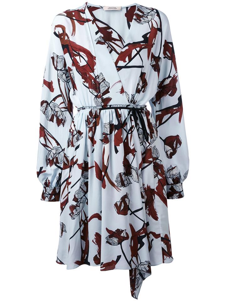 Dorothee Schumacher - Printed Wrap Dress - Women - Silk/viscose - 1, Blue, Silk/viscose
