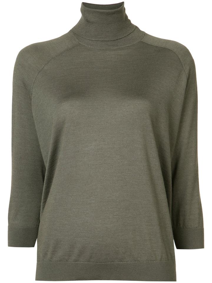 Brunello Cucinelli - Turtleneck Jumper - Women - Silk/cashmere - L, Green, Silk/cashmere