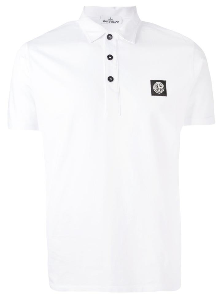 Stone Island - Logo Patch Polo Shirt - Men - Cotton - M, White, Cotton