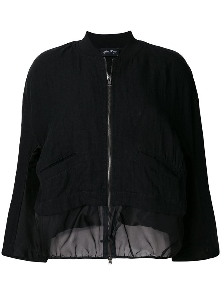 Andrea Ya'aqov Sheer Bomber Jacket - Black