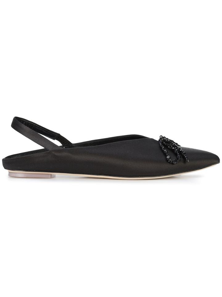Simone Rocha Pointed To Ballerina Shoes - Black